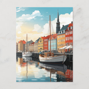 Nyhavn Kopenhagener Hafen Dänemark Reise Wasserfar Postkarte
