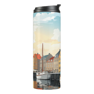 Nyhavn Kopenhagener Hafen Dänemark Reise Wasserfar Thermosbecher