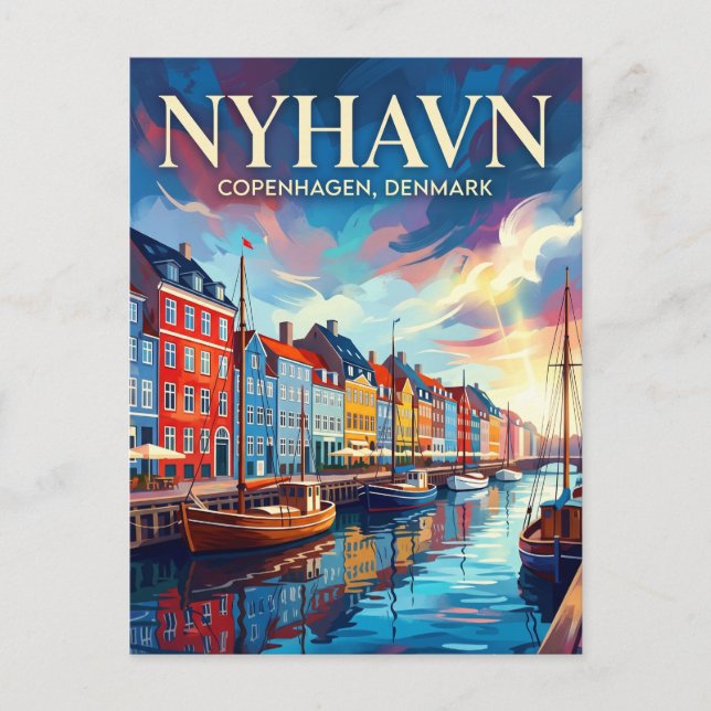 Nyhavn-Wasserfront Dänemark Postkarte (Vorderseite)