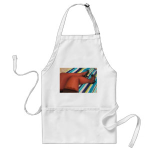 Nylon-Oberschenkel in Shiny Pumps Schuhe Schürze