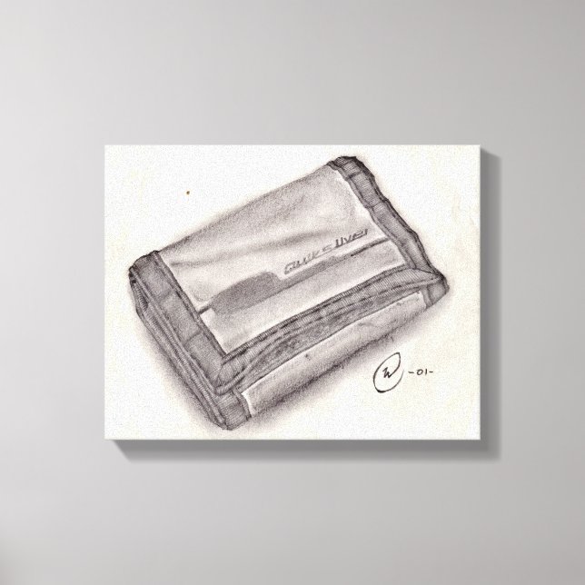 Nylon Wallet Pencil Sketch - Pop Kultur Leinwanddruck (Vorderseite)