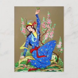 Nymph mit Tasse Postkarte