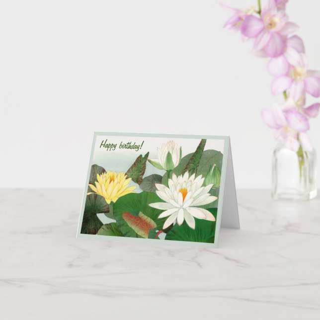 Nymphaea lotus, Glücklicher Geburtstag Karte (Orchidee)