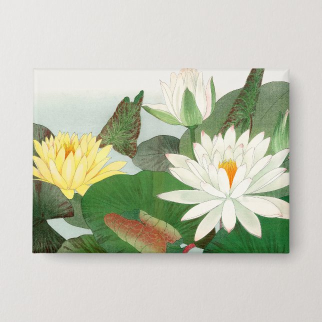 Nymphaea lotus, japanischer Holzschnitt, 1917 Button (Vorderseite)