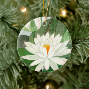 Nymphaea lotus, Tree Keramik Ornament