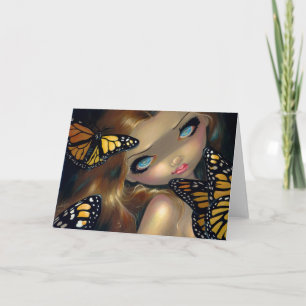 "Nymphe mit Monarch-" Gruß Karte