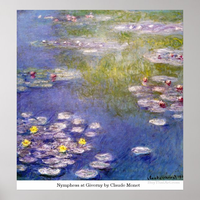 Nympheas in Giverny von Claude Monet Poster (Vorne)