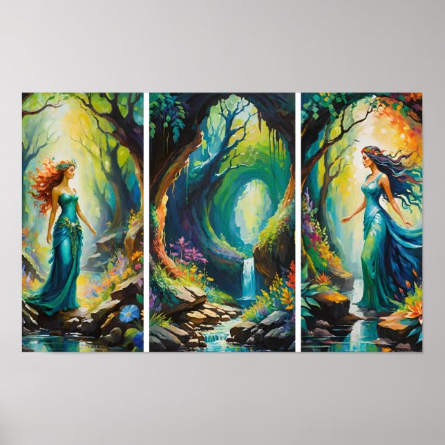 Nymphen des Waldes Poster (Vorne)