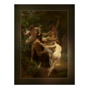 Nymphen und Satyr von William-Adolphe Bouguereau Poster