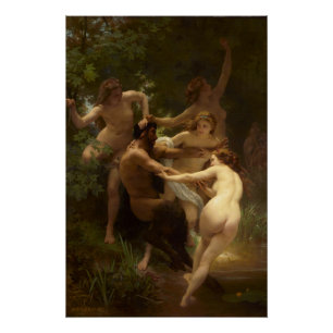Nymphen und Satyr von William-Adolphe Bouguereau Poster