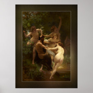 Nymphen und Satyr von William-Adolphe Bouguereau Poster