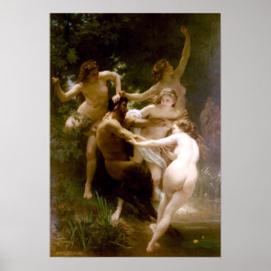 Nymphen und Satyr, William-Adolphe Bouguereau Poster