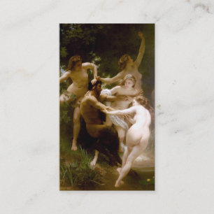 Nymphen und Satyr, William-Adolphe Bouguereau Visitenkarte