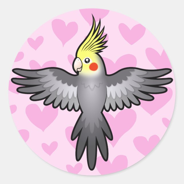 Nymphensittich Liebe Runder Aufkleber (Vorderseite)