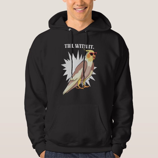 Nymphensittich Teil mit ihm  Grauer Vogel für Papa Hoodie (Vorderseite)