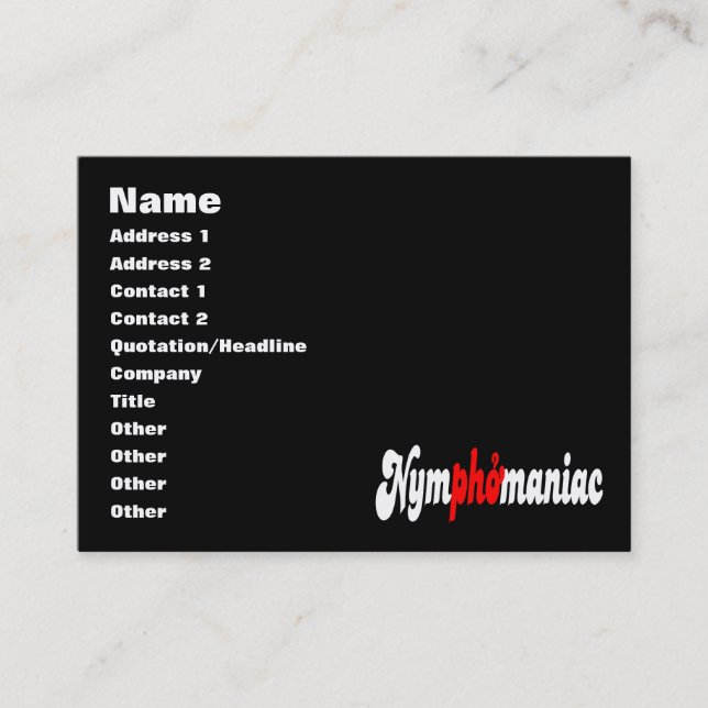 Nymphomane Business Card Visitenkarte (Vorderseite)