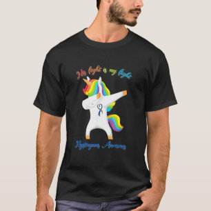 Nystagmus Awareness Dabbing Unicorn Blue Gray Ribb T-Shirt