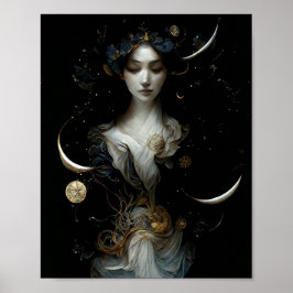 Nyx, Goddess of Night Surreal Fantasy Art Poster