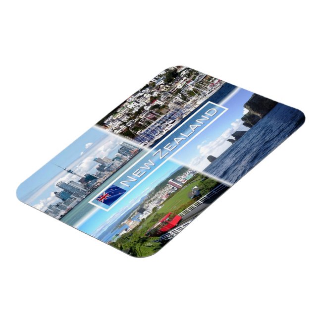 NZ Auckland Skyline - Wellington panorama - Magnet (Linke Seite)
