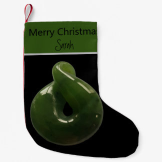 NZ Christmas Greenstone Pounamu Drehung Xmas Kleiner Weihnachtsstrumpf