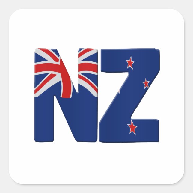 NZ flag Quadratischer Aufkleber (Vorderseite)