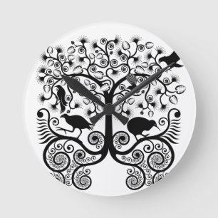 NZ gebürtige Vögel - runde Wanduhr