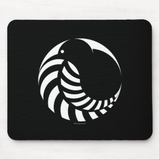 NZ Kiwi/silberner Farn-Emblem Mousepad