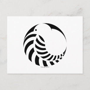 NZ Kiwi / Silver Fern Emblem Postkarte