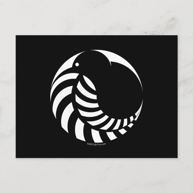 NZ Kiwi / Silver Fern Emblem Postkarte (Vorderseite)