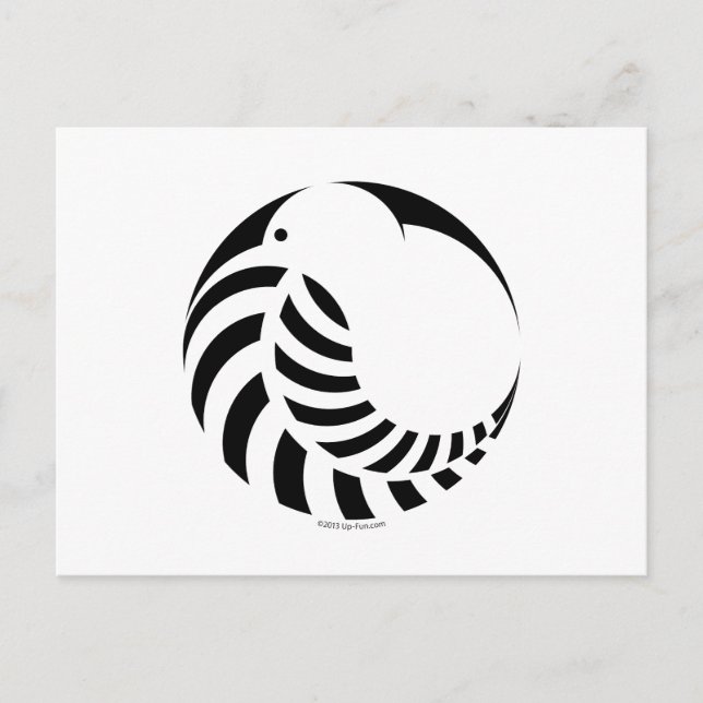 NZ Kiwi / Silver Fern Emblem Postkarte (Vorderseite)