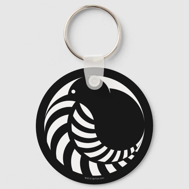 NZ Kiwi / Silver Fern Emblem Schlüsselanhänger (Vorderseite)