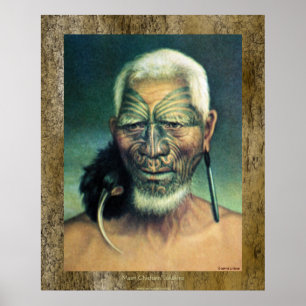 NZ Maori Chieftain Tukukino von Gottfried Lindauer Poster
