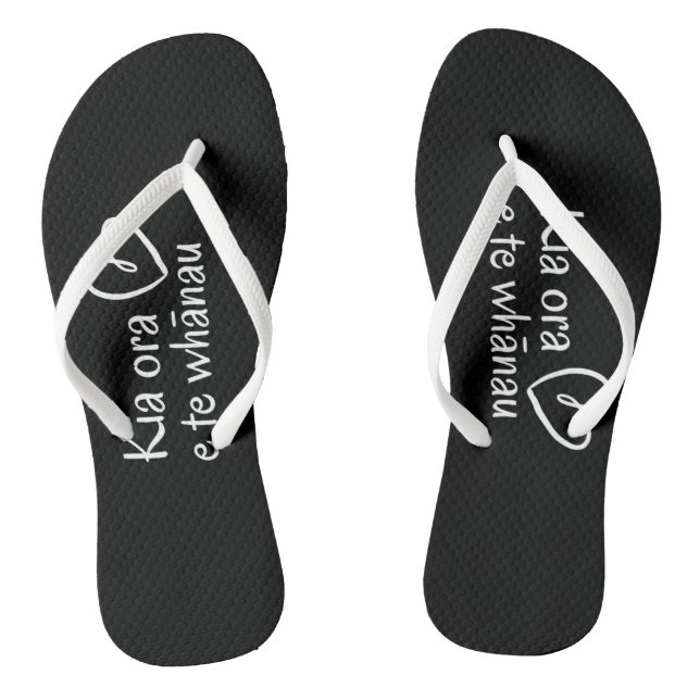 NZ MAORI GREETING "KIA ORA" KIWI SOMMER JANDALS FLIP FLOPS (Fußbett)