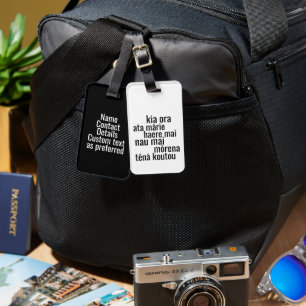 NZ MĀORI SPRACHE NEW ZEALAND KIWI SCHWARZ UND WEIS GEPÄCKANHÄNGER