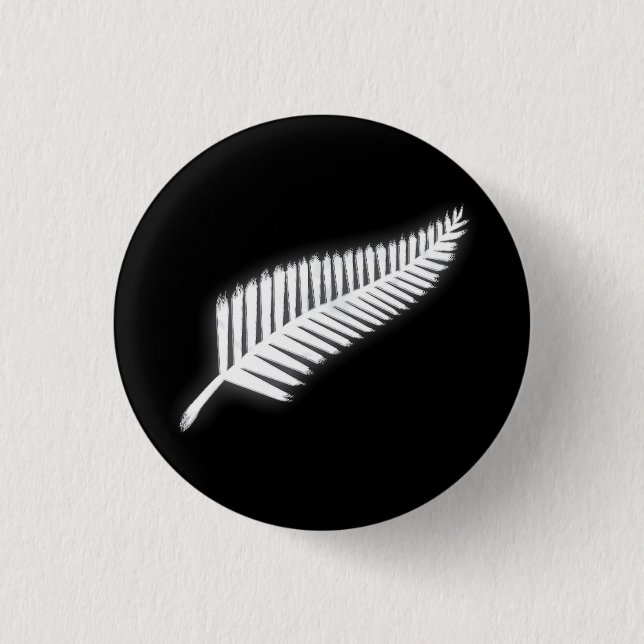 NZ Silver Fern National Emblem Patriotic Button (Vorderseite)
