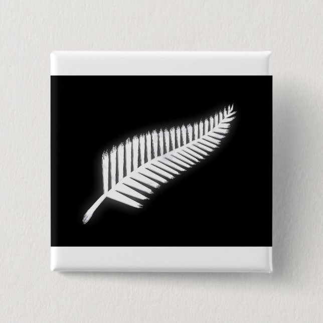 NZ Silver Fern National Emblem Patriotic Button (Vorderseite)