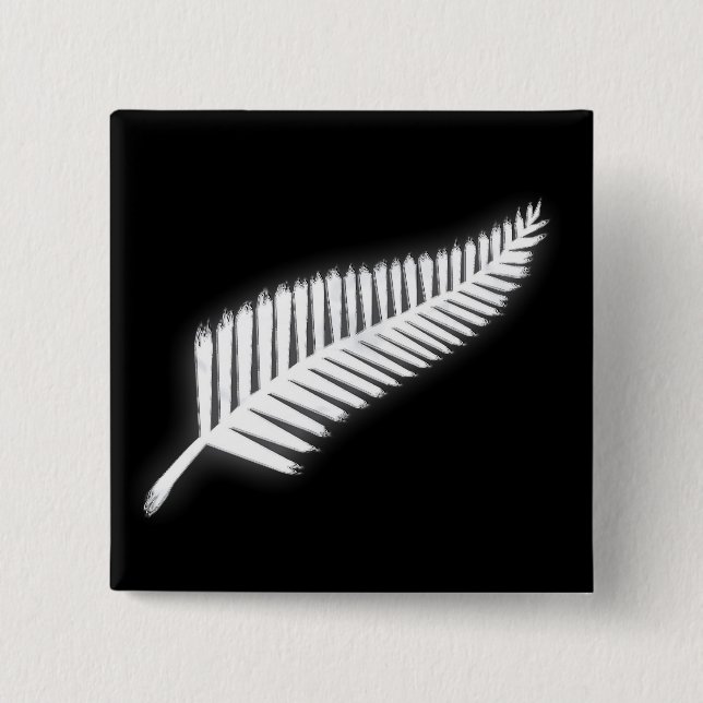NZ Silver Fern National Emblem Patriotic Button (Vorderseite)