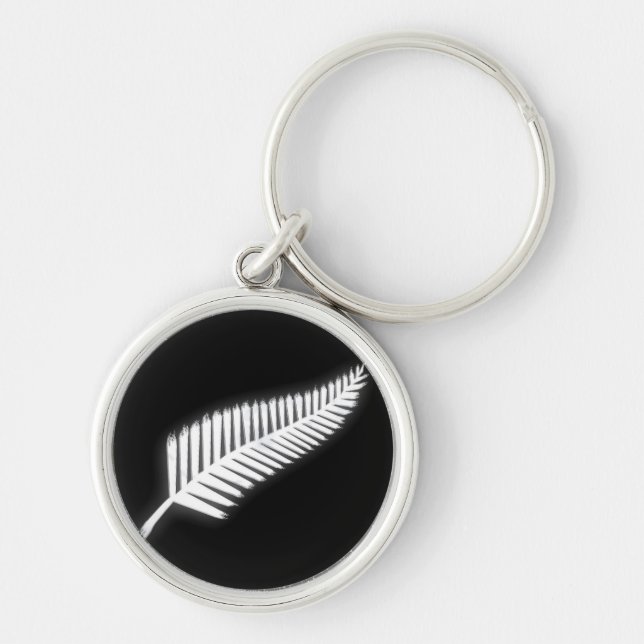 NZ Silver Fern National Emblem Patriotic Schlüssel Schlüsselanhänger (Vorne)