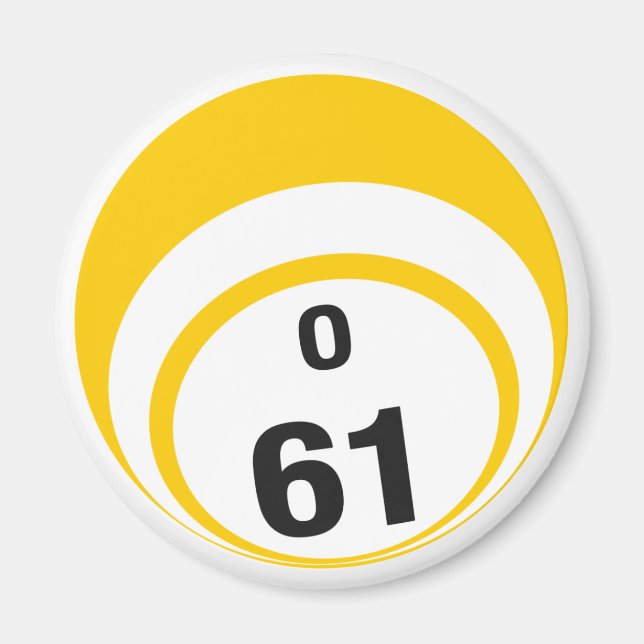 O 61 Bingo Ball Kühlschrankmagnet Magnet (Vorne)