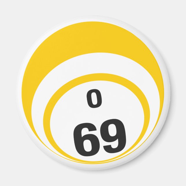 O 69 Bingo Ball Kühlschrankmagnet Magnet (Vorne)