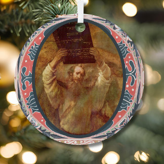 O Adonai Moses and Ten Commandments Advent Ornament Aus Metall