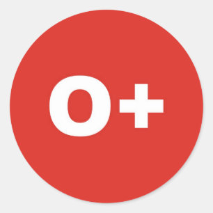 O+ Bluttyp / Gruppe Rh (Rhesus) positiv Runder Aufkleber