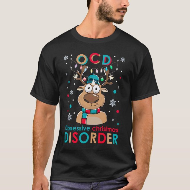O C D Obsessive Weihnachtsstörung Rentier Christ T-Shirt (Vorderseite)