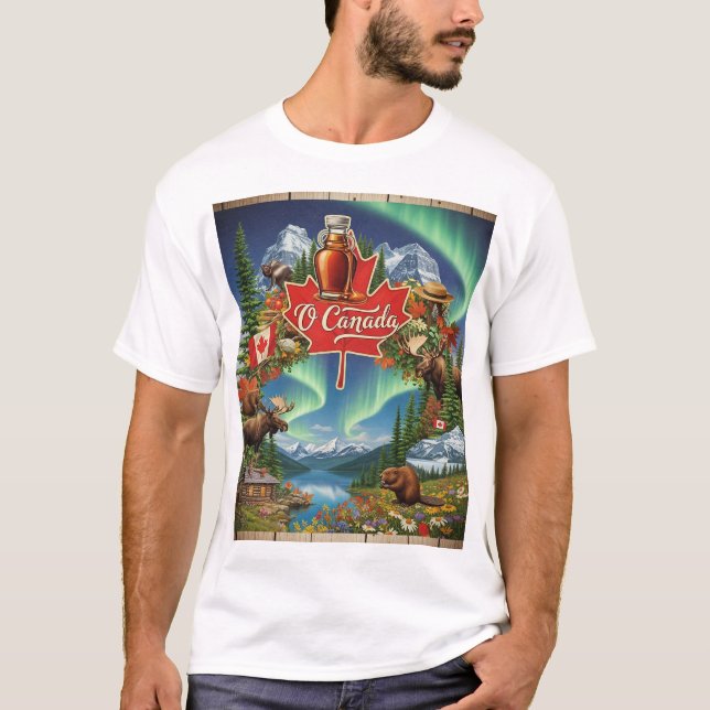 O Canada Collage – Vintage Canadian Pride T-Shirt (Vorderseite)