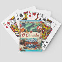 O Canada Collage – Vintage patriotische Spielkarte