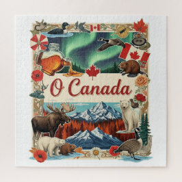O Canada Collage – Vintage patriotisches Puzzle
