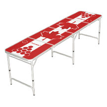 O Canada Red Maple Leaf Beer Pong Table