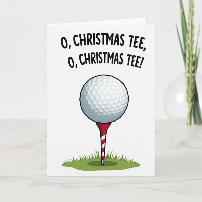 O Christmas Tee Funny Golf Card Karte (Vorderseite)