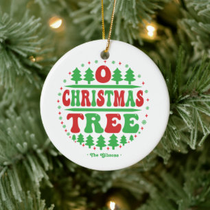 "O Christmas Tree" Personalisiertes Foto für Feier Keramik Ornament