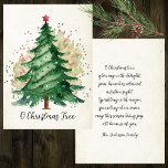 O Christmas Tree Vintag Feiertagskarte<br><div class="desc">Ob Sie Familie,  Freunden oder Kollegen herzliche Wünsche schicken,  diese personalisierte Weihnachtskarte mit Aquarellweih-Weihnachtsbaum ist die ideale Wahl. Es ist ein herzlicher Weg,  die Magie der Saison zu teilen und einen bleibenden Eindruck zu hinterlassen.</div>